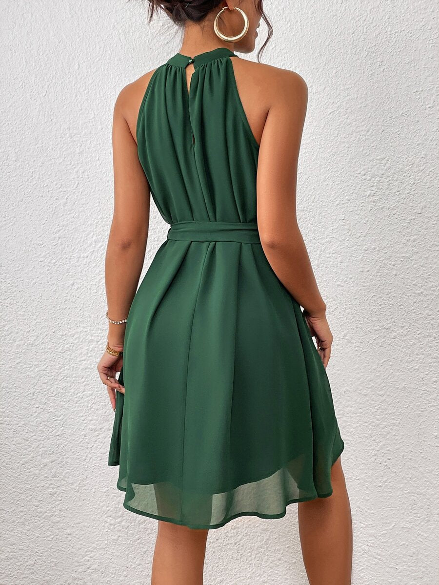 MF Firerie Halter Dress with Plain Belt