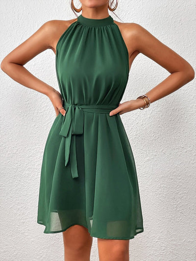 MF Firerie Halter Dress with Plain Belt