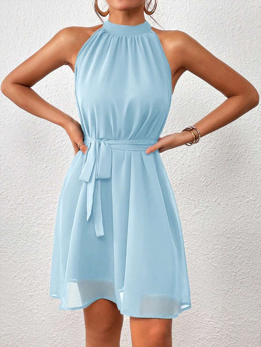 MF Firerie Halter Dress with Plain Belt