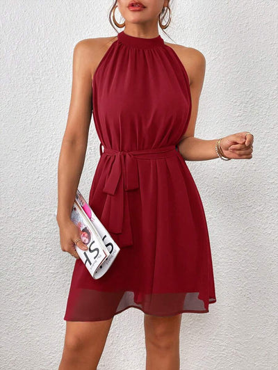 MF Firerie Halter Dress with Plain Belt