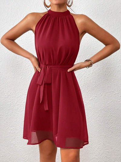 MF Firerie Halter Dress with Plain Belt