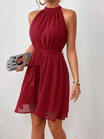 MF Firerie Halter Dress with Plain Belt