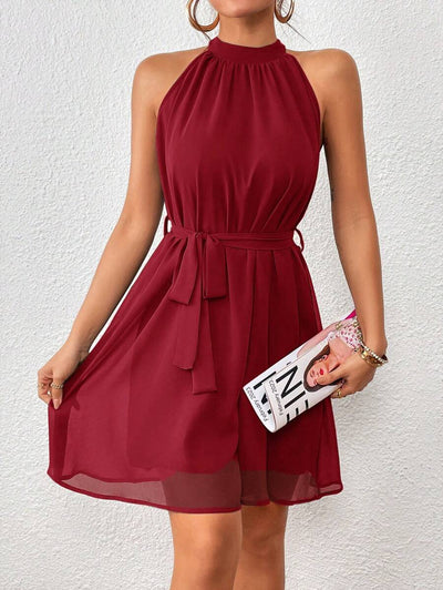 MF Firerie Halter Dress with Plain Belt
