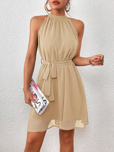 MF Firerie Halter Dress with Plain Belt
