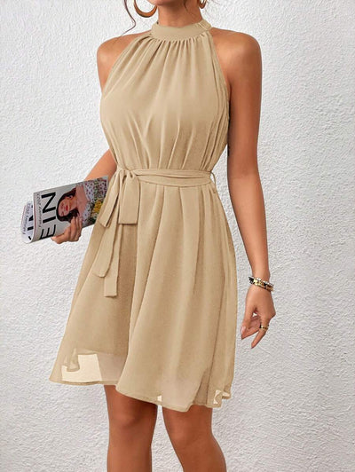 MF Firerie Halter Dress with Plain Belt