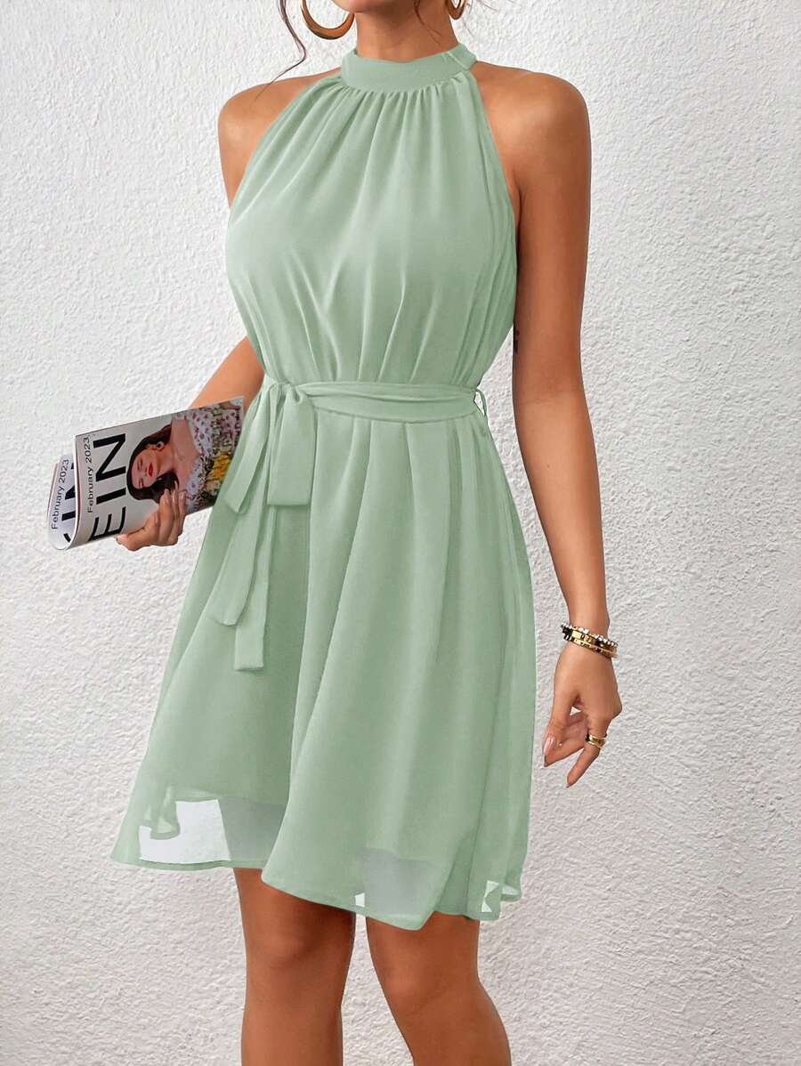 MF Firerie Halter Dress with Plain Belt