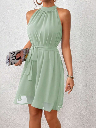MF Firerie Halter Dress with Plain Belt