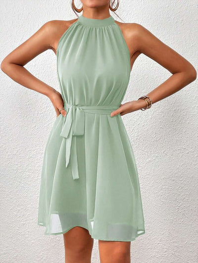 MF Firerie Halter Dress with Plain Belt