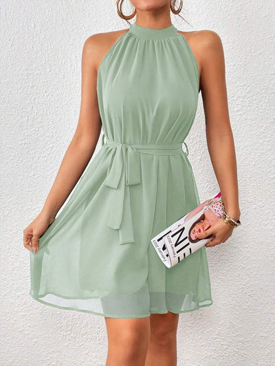 MF Firerie Halter Dress with Plain Belt