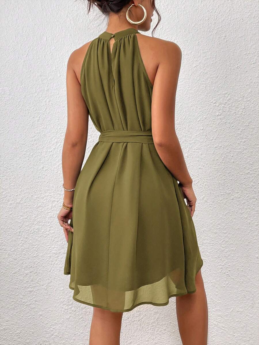 MF Firerie Halter Dress with Plain Belt