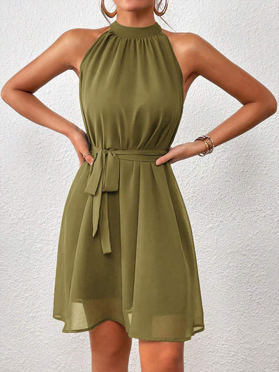 MF Firerie Halter Dress with Plain Belt