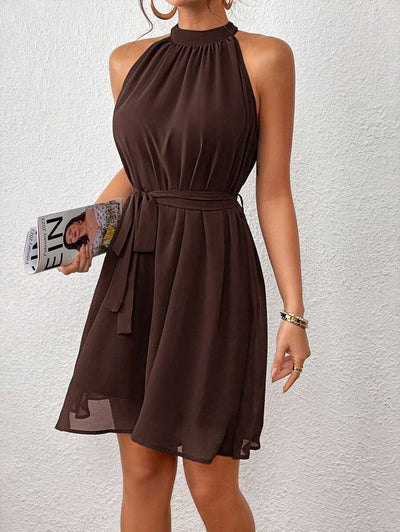 MF Firerie Halter Dress with Plain Belt