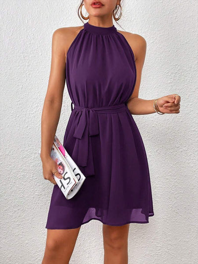 MF Firerie Halter Dress with Plain Belt