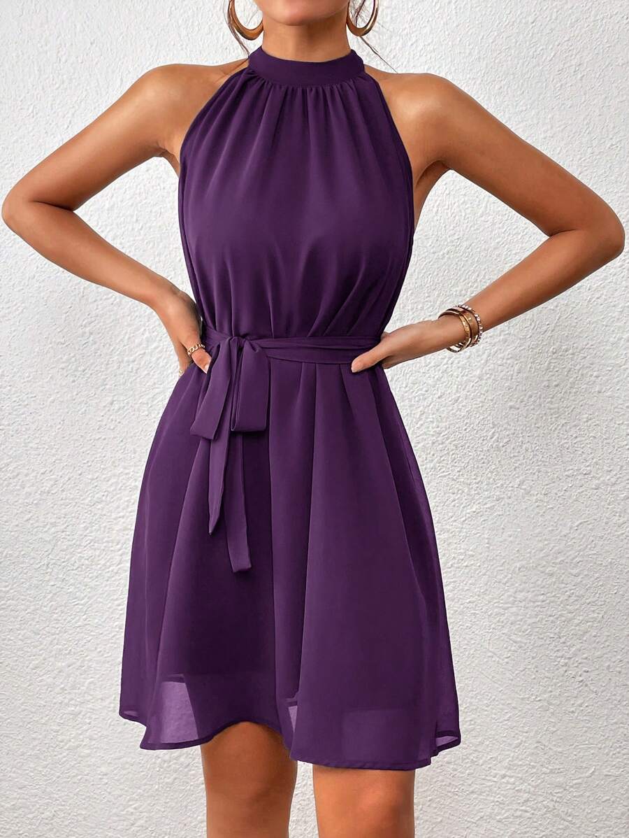 MF Firerie Halter Dress with Plain Belt